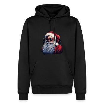 Père Noël - Sweat à capuche Premium bio Homme - noir - Devant - Nico (187cm)