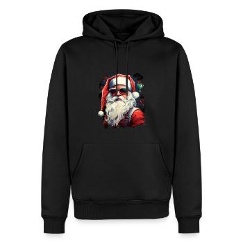Père Noël - Sweat à capuche Premium bio Homme - noir - Devant - Nico (187cm)