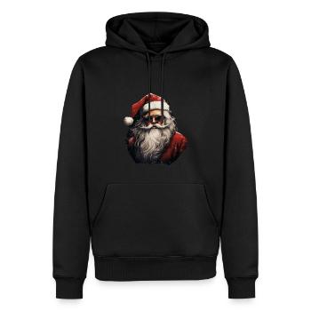 Père Noël - Sweat à capuche Premium bio Homme - noir - Devant - Nico (187cm)
