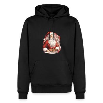 Père Noël - Sweat à capuche Premium bio Homme - noir - Devant - Nico (187cm)