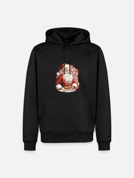 Weihnachtsmann - Männer Premium Bio Hoodie - Schwarz