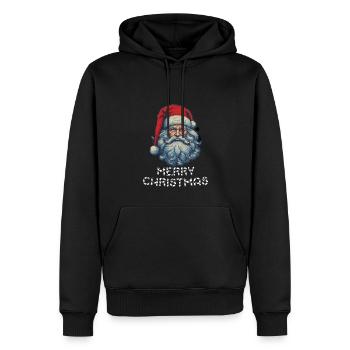 Le Père Noël épouse Noël - Sweat à capuche Premium bio Homme - noir - Devant - Nico (187cm)