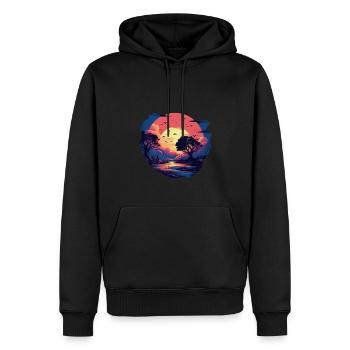 Landschaft - Männer Premium Bio Hoodie - Schwarz - Vorne - Nico (187cm)