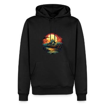 Landschaft - Männer Premium Bio Hoodie - Schwarz - Vorne - Nico (187cm)