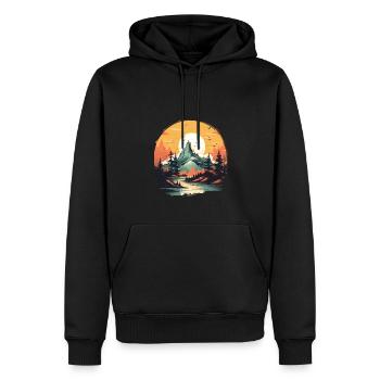 Paysage - Sweat à capuche Premium bio Homme - noir - Devant - Nico (187cm)