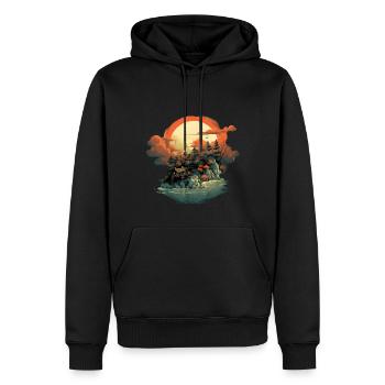 Paysage - Sweat à capuche Premium bio Homme - noir - Devant - Nico (187cm)