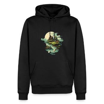 Paesaggio - Felpa con cappuccio ecologica premium da uomo - nero - Fronte - Nico (187cm)