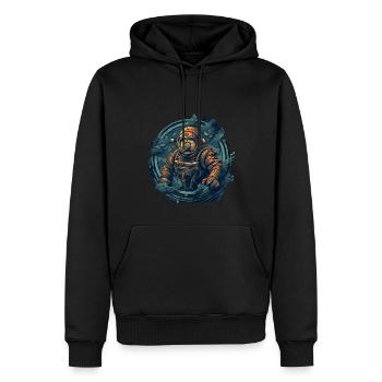 Plongeur - Sweat à capuche Premium bio Homme - noir - Devant - Nico (187cm)