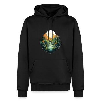 Landschaft - Männer Premium Bio Hoodie - Schwarz - Vorne - Nico (187cm)