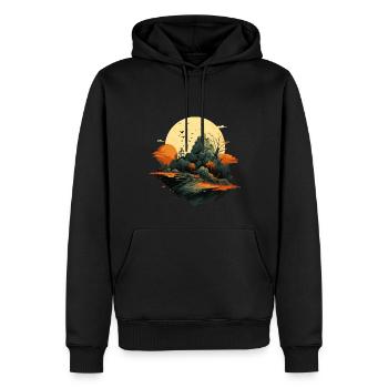 Landschaft - Männer Premium Bio Hoodie - Schwarz - Vorne - Nico (187cm)
