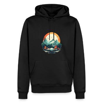 Landschaft - Männer Premium Bio Hoodie - Schwarz - Vorne - Nico (187cm)