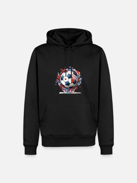 Fußball Ball - Männer Premium Bio Hoodie - Schwarz