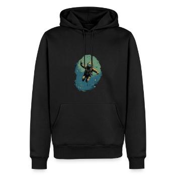 Plongeur - Sweat à capuche Premium bio Homme - noir - Devant - Nico (187cm)