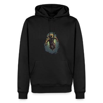Plongeur - Sweat à capuche Premium bio Homme - noir - Devant - Nico (187cm)