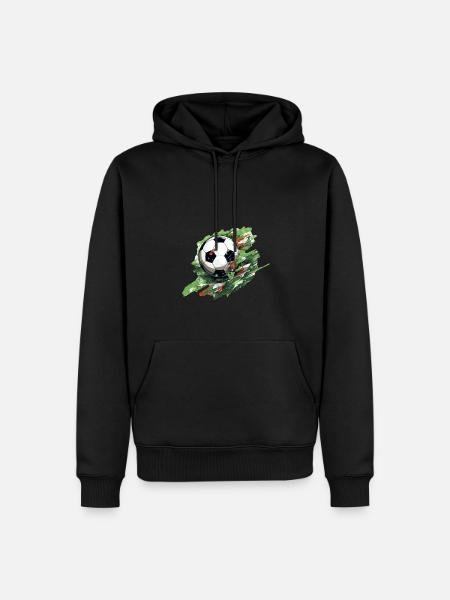 Fußball Ball - Männer Premium Bio Hoodie - Schwarz
