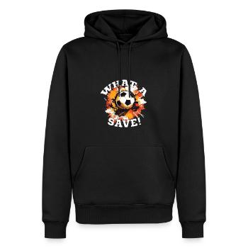 Balle de football - Quelle sauvegarde! - Sweat à capuche Premium bio Homme - noir - Devant - Nico (187cm)