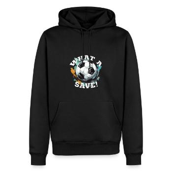 Balle de football - Quelle sauvegarde! - Sweat à capuche Premium bio Homme - noir - Devant - Nico (187cm)