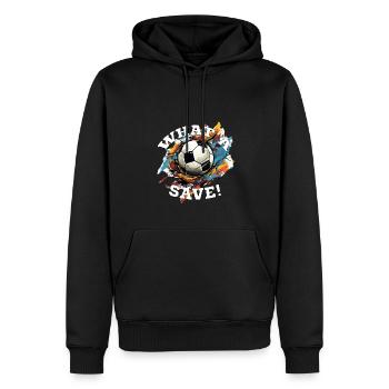 Fußball ball - What a Save! - Männer Premium Bio Hoodie - Schwarz - Vorne - Nico (187cm)
