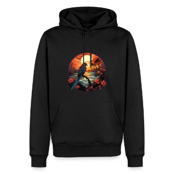Tropisch - Papagei - Männer Premium Bio Hoodie - Schwarz - Vorne - Nico (187cm)