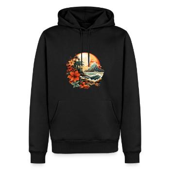 Tropisch - Männer Premium Bio Hoodie - Schwarz - Vorne - Nico (187cm)