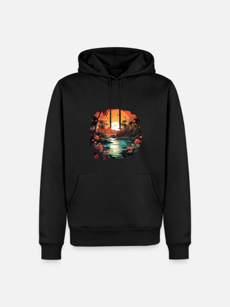 Tropical - Men’s Premium Organic Hoodie - black