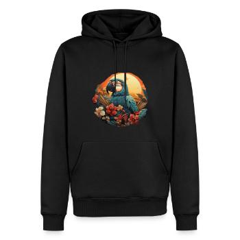 Tropisch - Papagei - Männer Premium Bio Hoodie - Schwarz - Vorne - Nico (187cm)