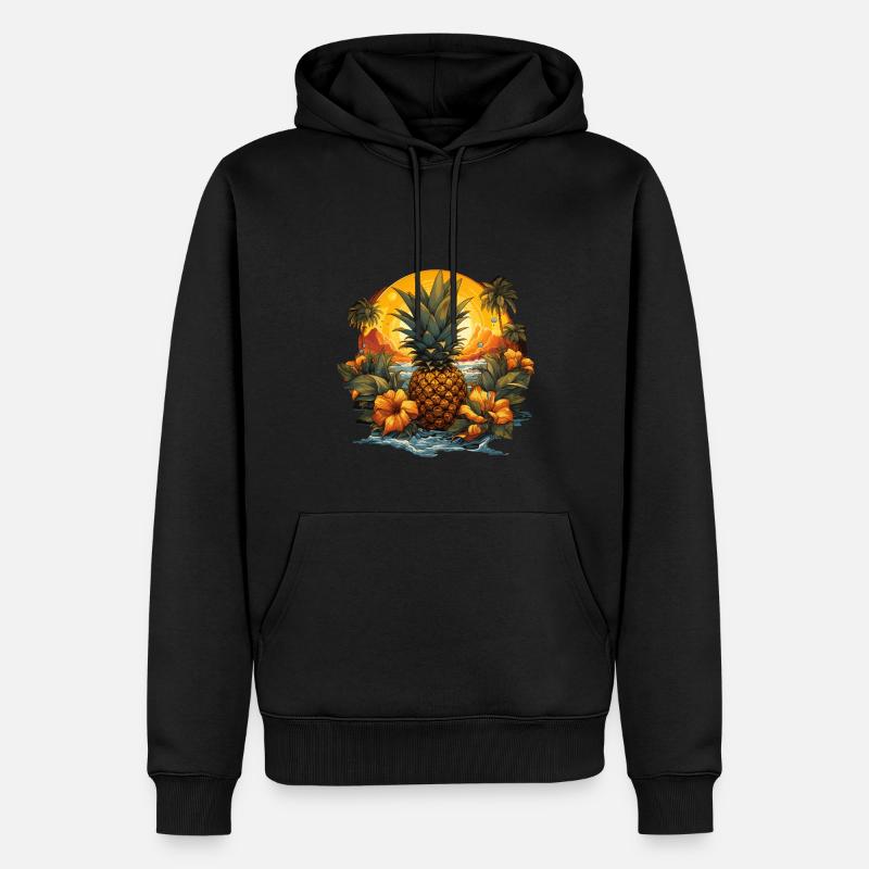Ananas - Männer Premium Bio Hoodie - Schwarz