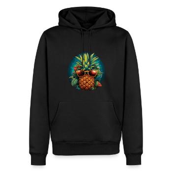Ananas - Sweat à capuche Premium bio Homme - noir - Devant - Nico (187cm)