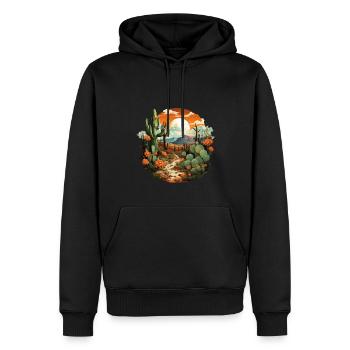 Cactus - Sweat à capuche Premium bio Homme - noir - Devant - Nico (187cm)