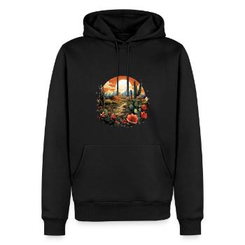 Cactus - Sweat à capuche Premium bio Homme - noir - Devant - Nico (187cm)