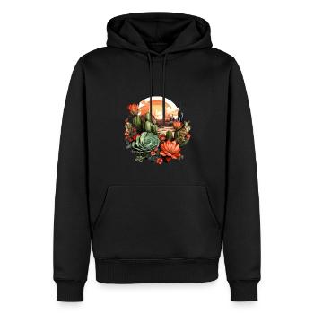 Cactus - Sweat à capuche Premium bio Homme - noir - Devant - Nico (187cm)