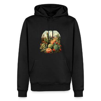 Cactus - Sweat à capuche Premium bio Homme - noir - Devant - Nico (187cm)