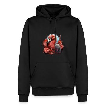 Flamingo - Männer Premium Bio Hoodie - Schwarz - Vorne - Nico (187cm)