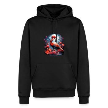 Flamingo - Männer Premium Bio Hoodie - Schwarz - Vorne - Nico (187cm)