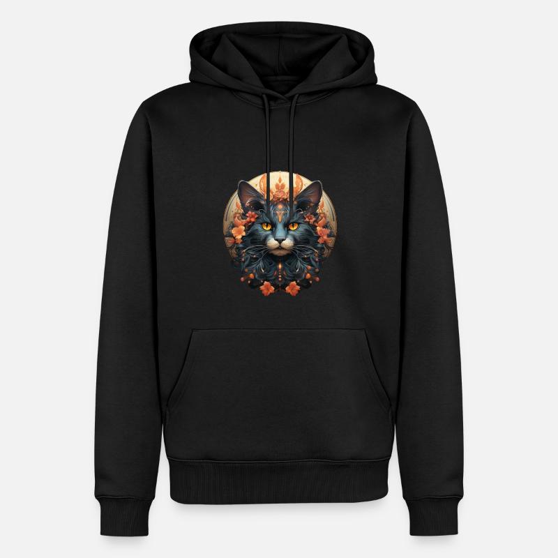 Chat - Sweat à capuche Premium bio Homme - noir