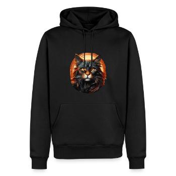 Katze - Männer Premium Bio Hoodie - Schwarz - Vorne - Nico (187cm)