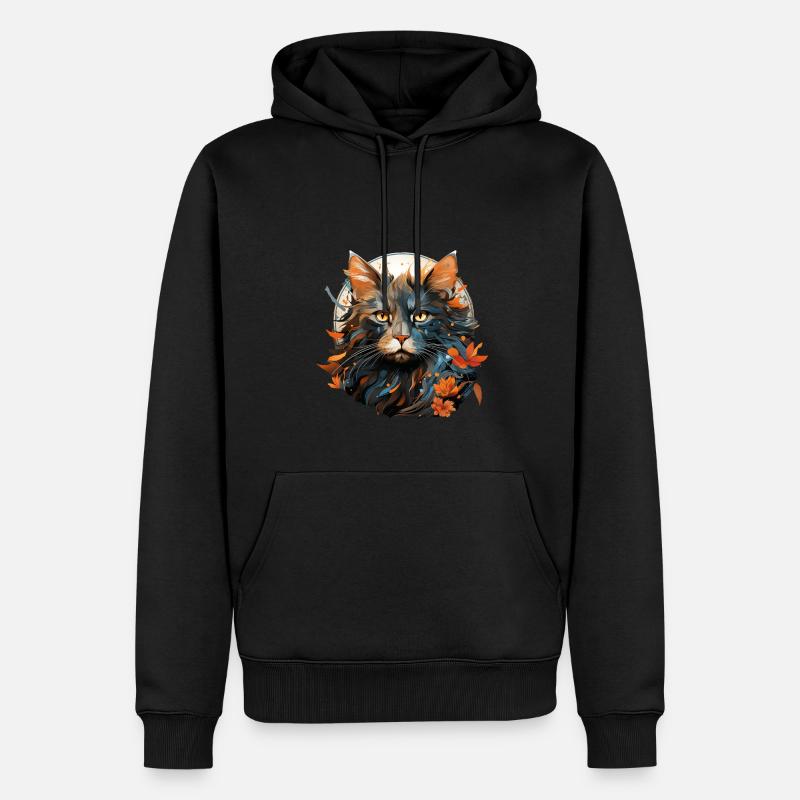 Katze - Männer Premium Bio Hoodie - Schwarz