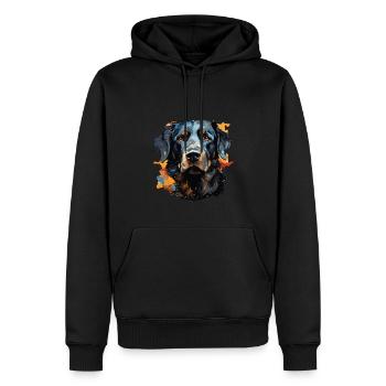 Chien - Sweat à capuche Premium bio Homme - noir - Devant - Nico (187cm)