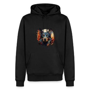 Chien - Sweat à capuche Premium bio Homme - noir - Devant - Nico (187cm)