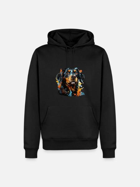 Chien - Sweat à capuche Premium bio Homme - noir