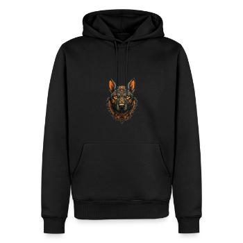 Hund - Männer Premium Bio Hoodie - Schwarz - Vorne - Nico (187cm)