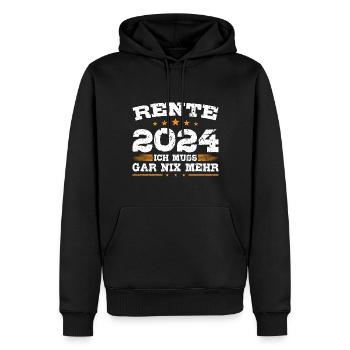 Rente 2024 Rentner - Männer Premium Bio Hoodie - Schwarz - Vorne - Nico (187cm)