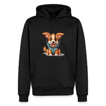 Hund - Kawaii Style - Männer Premium Bio Hoodie - Schwarz - Vorne - Nico (187cm)
