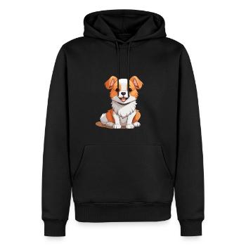 Hund - Kawaii Style - Männer Premium Bio Hoodie - Schwarz - Vorne - Nico (187cm)