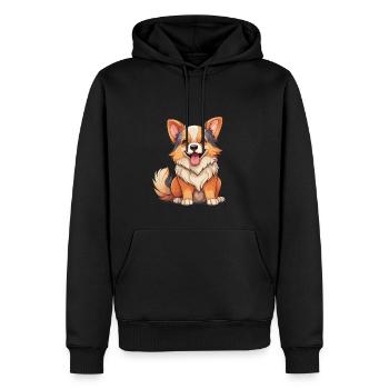 Hund - Kawaii Style - Männer Premium Bio Hoodie - Schwarz - Vorne - Nico (187cm)