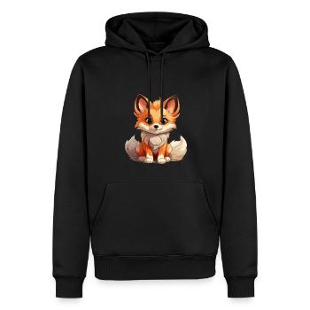 Fuchs - Kawaii Style - Männer Premium Bio Hoodie - Schwarz - Vorne - Nico (187cm)