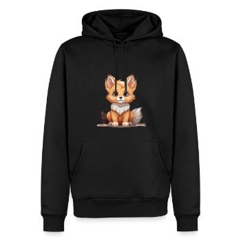 Fuchs - Kawaii Style - Männer Premium Bio Hoodie - Schwarz - Vorne - Nico (187cm)