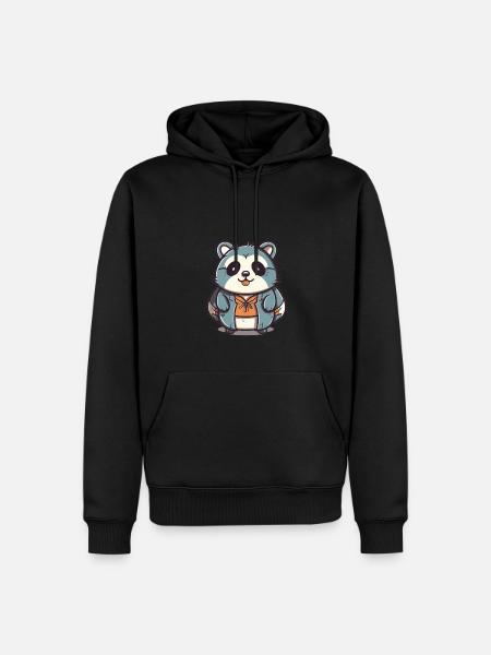 Raccoon - Kawaii Style - Men’s Premium Organic Hoodie - black