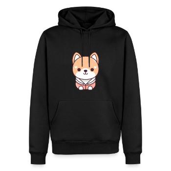 Hund - Kawaii Style - Männer Premium Bio Hoodie - Schwarz - Vorne - Nico (187cm)
