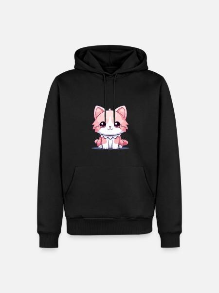 Cat - Kawaii Style - Men’s Premium Organic Hoodie - black